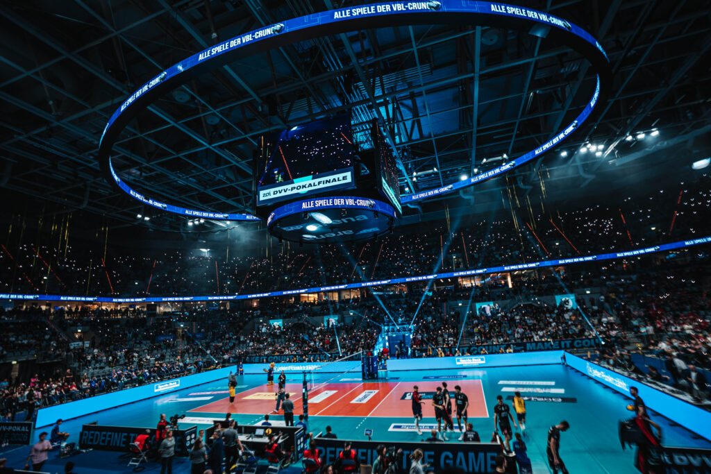 LED-Bandenwerbung in einem Stadion