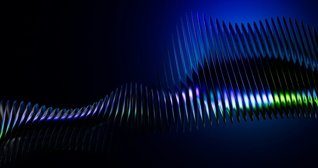 Abstrakte digitale Formen in Blau und Grün