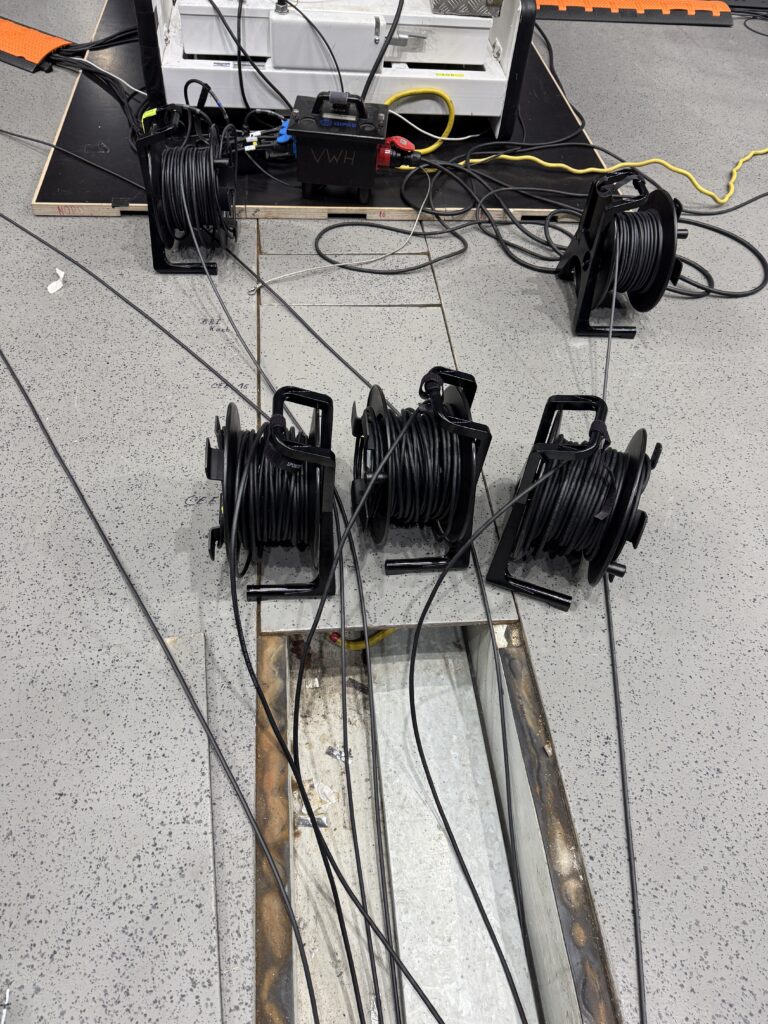 Headsets und Verkabelung für die Live-Produktion in Braunschweig.